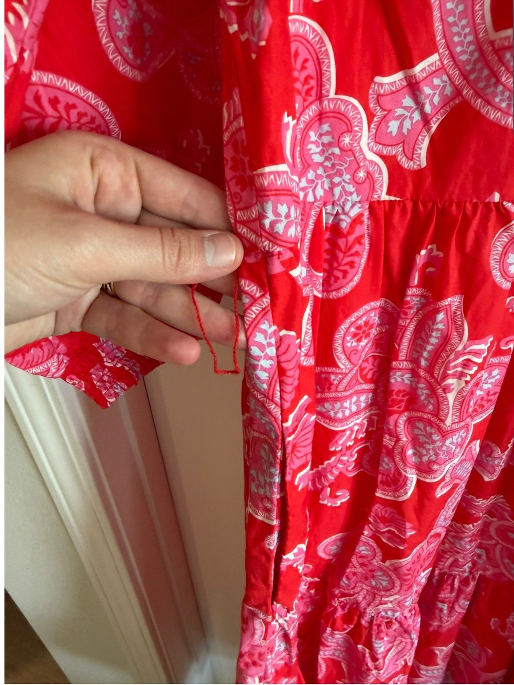 Boden- Red Cary Cotton Midi Dress - Picture 9 of 16